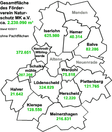 Fl&auml;chenverteilung im MK des FNMK in 2011, &copy; FNMK 2011