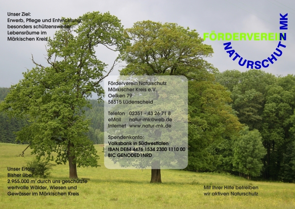 Flyer Förderverein Naturschutz Märkischer Kreis e.V. Flyer Förderverein Naturschutz Märkischer Kreis e.V.